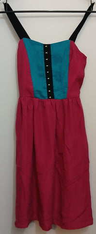 XS XHILARATION Pink & Aqua Sundress