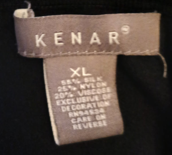 Size Xl Kenar Black Tank Top With Sequence Neckline