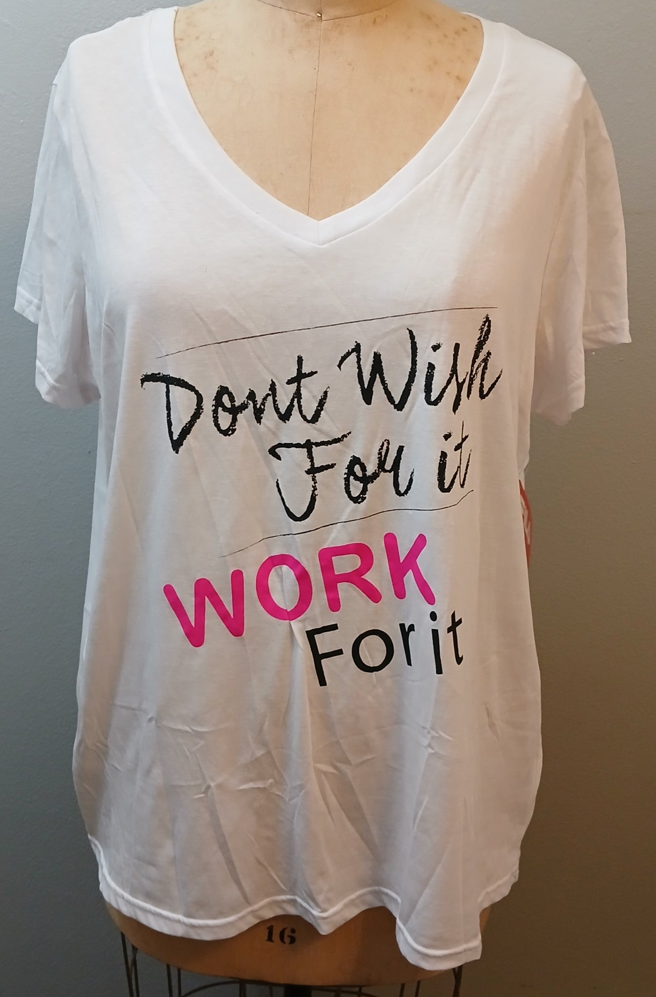 Brand New XXL FILA "Don't Wish For It Work For It" Graphic T-Shirt