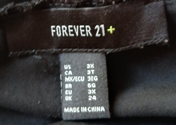 XXXL FOREVER 21 Black Lace Blouse
