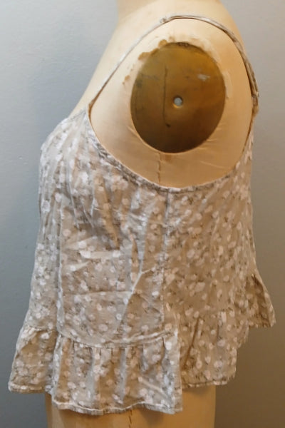 XXL FOREVER 21 Tan Floral Button Front Tank Top