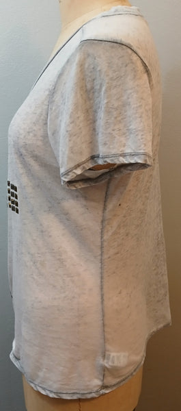 XXL FOREVER 21 Gray & White Bedazzled Cross T-Shirt