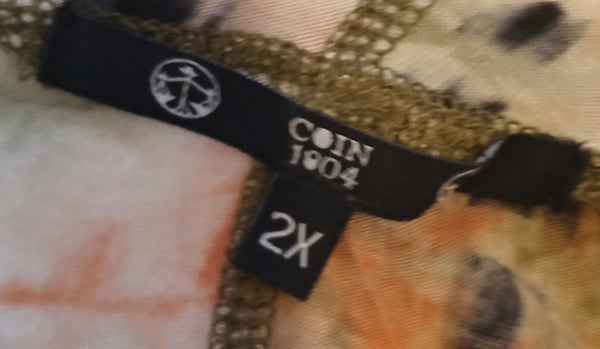 XXL COIN 1804 Long Sleeveless Tie Dye Hooded Duster