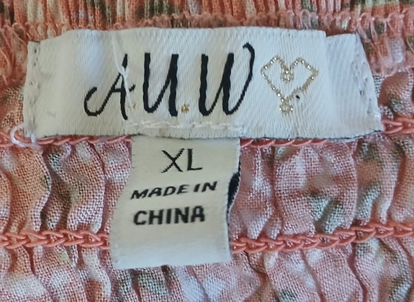 XL AUW Peach Floral Sundress