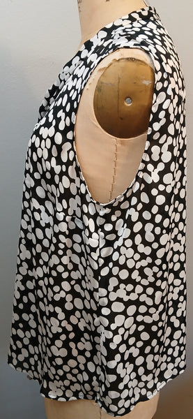 XXL KASPER Black & White Polka Dot Sleeveless Blouse