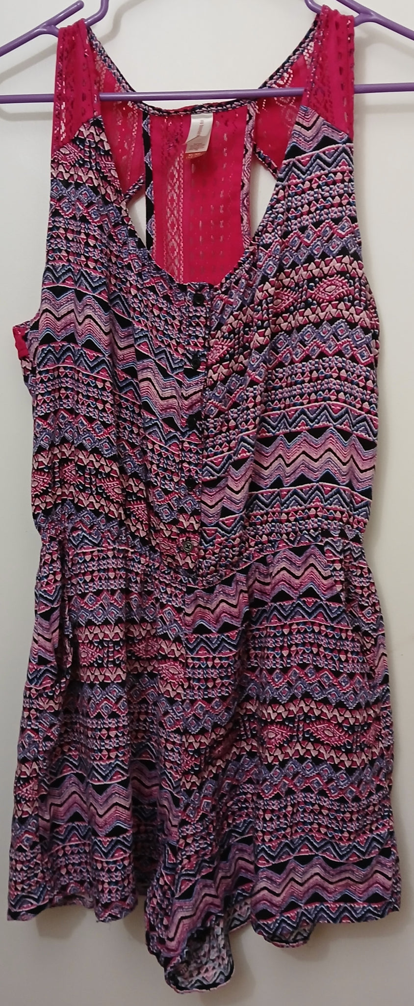 XL NO BOUNDARIES Multicolor Geometric Romper