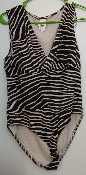 XL H&M Zebra Print Bodysuit