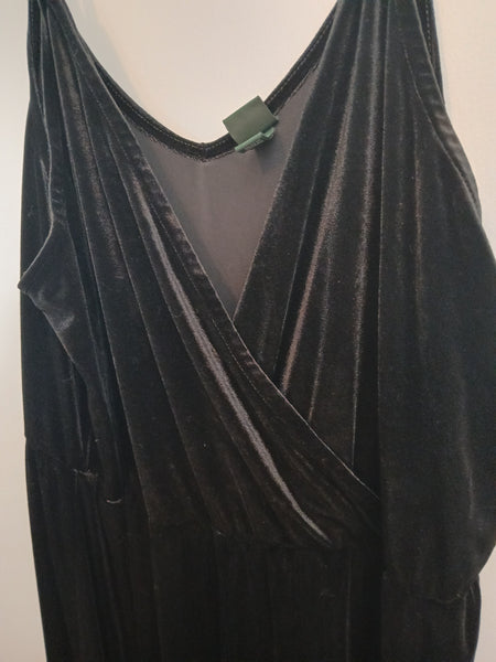 XXL WILD FABLE Black Crushed Velvet Jumpsuit
