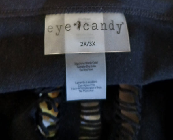 Brand New 2X / 3X EYE CANDY Black Slash Design One Piece Bathing Suit