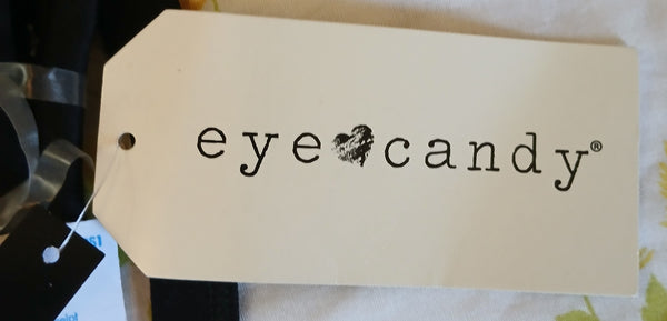 Brand New 2X / 3X EYE CANDY Black Slash Design One Piece Bathing Suit