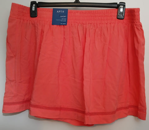 Brand New XXL APT 9 Orange Elastic Waist Shorts