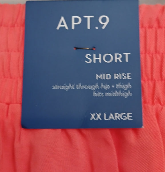 Brand New XXL APT 9 Orange Elastic Waist Shorts