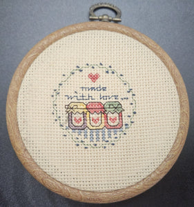 Handmade Vintage "Made with Love" Embroidered Hanging Wall Decor