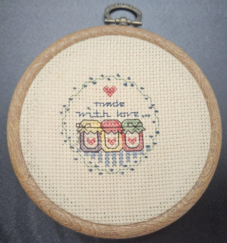 Handmade Vintage "Made with Love" Embroidered Hanging Wall Decor