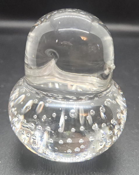 Vintage LEFTON Clear Glass Bird Paperweight