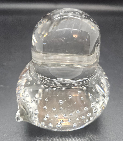 Vintage LEFTON Clear Glass Bird Paperweight