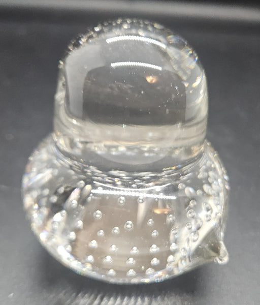 Vintage LEFTON Clear Glass Bird Paperweight