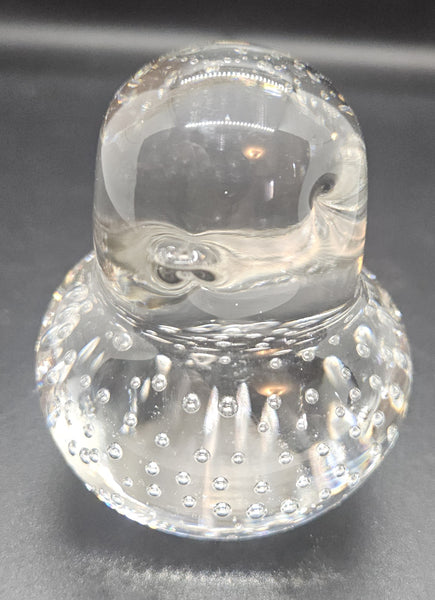 Vintage LEFTON Clear Glass Bird Paperweight