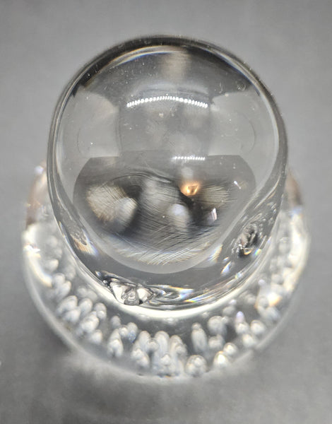 Vintage LEFTON Clear Glass Bird Paperweight