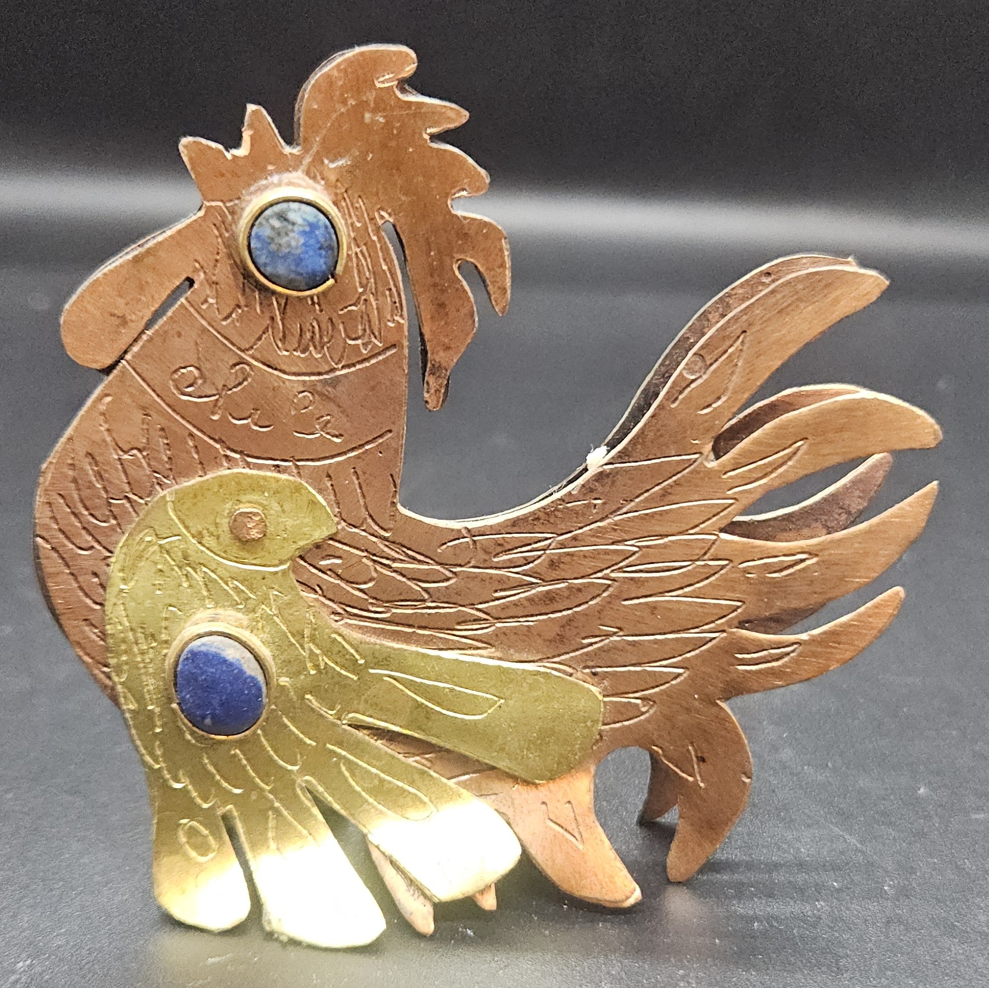 Cezar Vasquez 3" Vintage MCM Metal Chile Copper Rooster