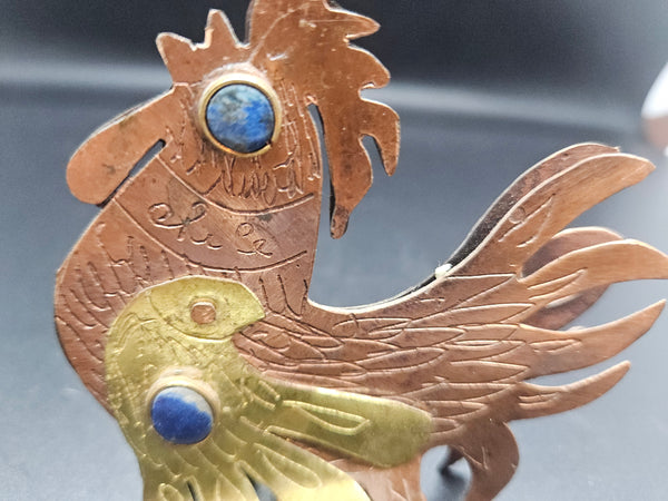 Cezar Vasquez 3" Vintage MCM Metal Chile Copper Rooster
