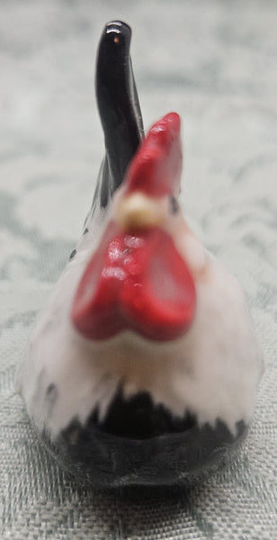 Black & White Miniature Vintage Ceramic Chicken