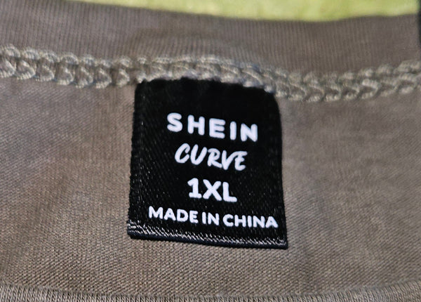 Set of 3 SHEIN CURVE 1X Black, Green & White Bodysuit