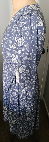 Brand New 2X LAUREN CONRAD Blue & White Floral Dress