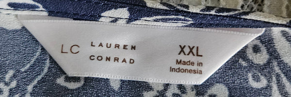 Brand New 2X LAUREN CONRAD Blue & White Floral Dress