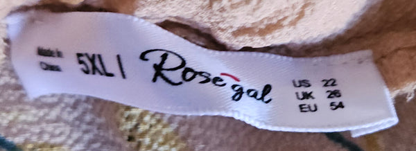 ROSE GAL 3X-5X Off The Shoulder Tan Floral Blouse