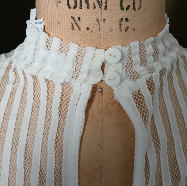 FOREVER 21 OX White See Through Lace Top