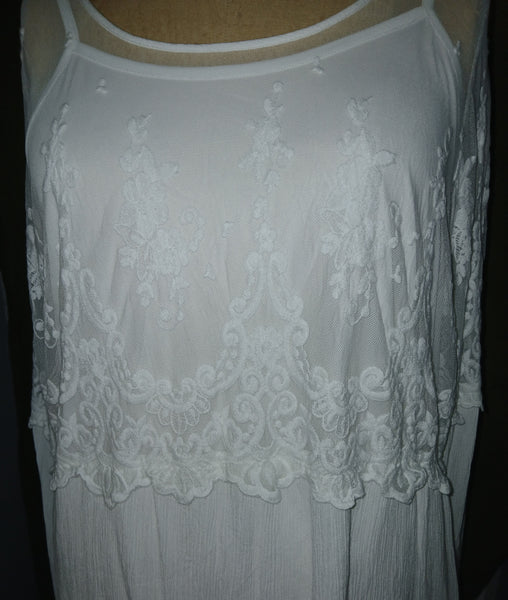 TORRID 4X White Lace Blouse w/ Built in Dress Tank Top