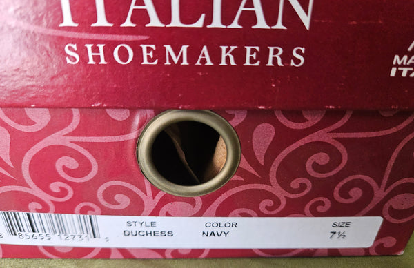 Brand New Size 7 1/2 ITALIAN SHOEMAKER Navy Dutchess Sandals