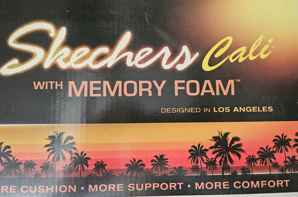 Brand New Size 8 SKECHERS CALI Memory Foam White & Silver Sandals