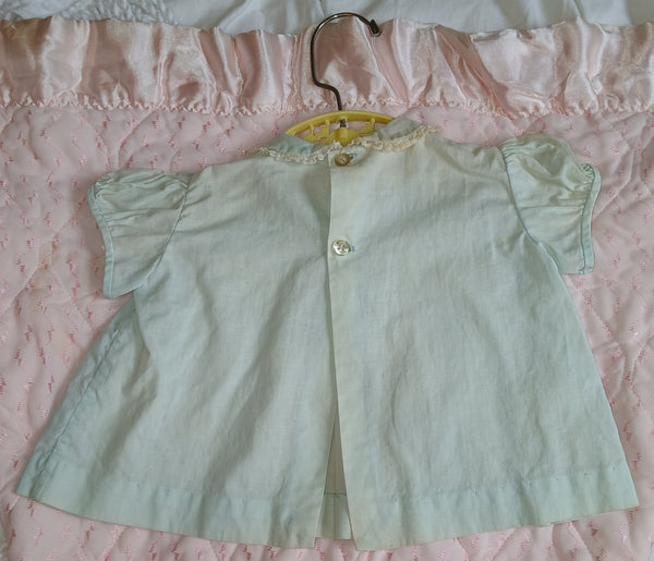 Vintage Nannette Light Blue Baby Dress & Matching Diaper Cover
