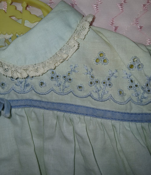 Vintage Nannette Light Blue Baby Dress & Matching Diaper Cover