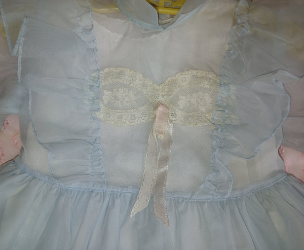 Vintage Unbranded Light Blue Shear Dress With A White Tanktop Underneath
