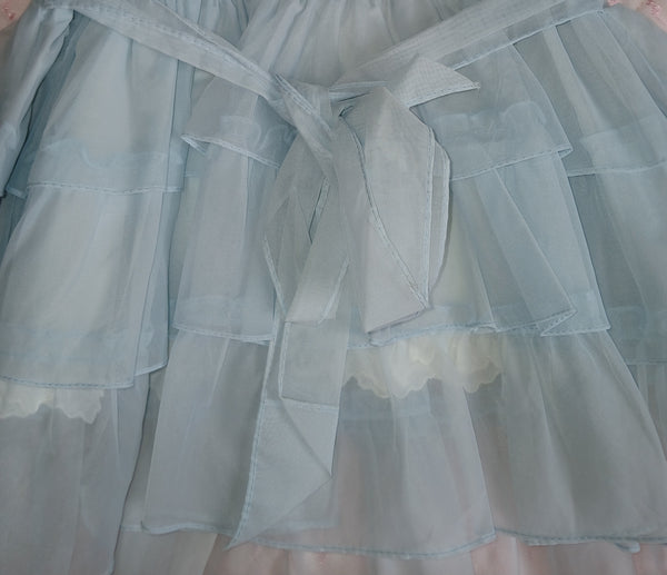 Vintage Unbranded Light Blue Shear Dress With A White Tanktop Underneath