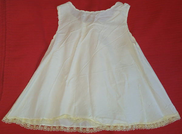 Girls 2-Pc Vintage Yellow 12 Month Swiss Dot & Lace Dress