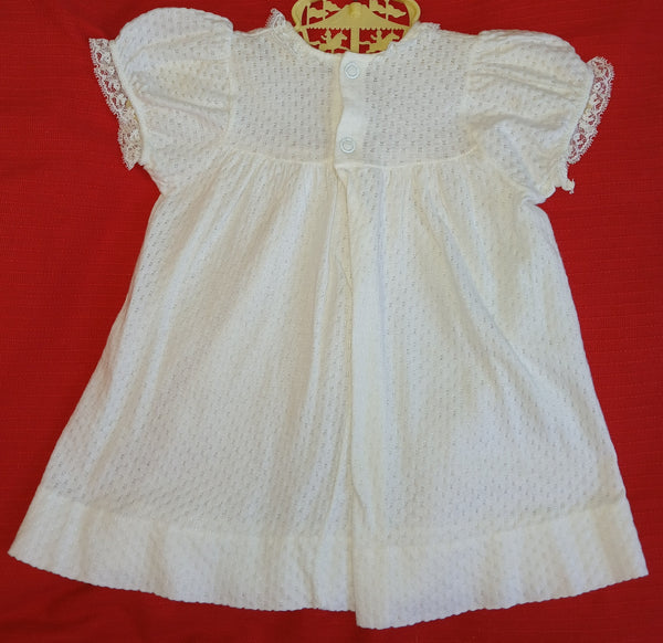 CARTERS 2-Pc Vintage 1 Year White 1950's/1960's Dress & Diaper Cover Outfit