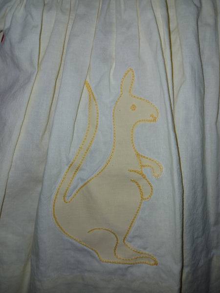NANNETTE Vintage Yellow Embroidered Kangaroo Dress