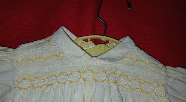 NANNETTE Vintage Yellow Embroidered Kangaroo Dress