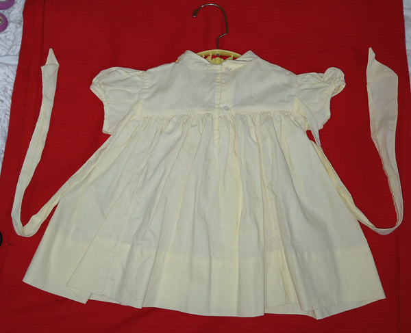 NANNETTE Vintage Yellow Embroidered Kangaroo Dress