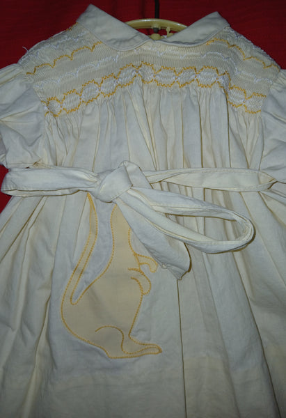NANNETTE Vintage Yellow Embroidered Kangaroo Dress