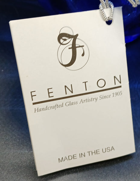 Brand New FENTON Cobalt Blue Braided Handle Glass Basket Vintage Style Home Decor