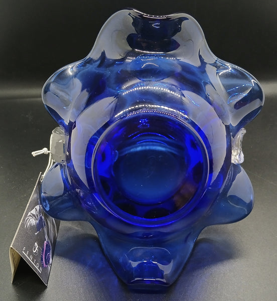 Brand New FENTON Cobalt Blue Braided Handle Glass Basket Vintage Style Home Decor
