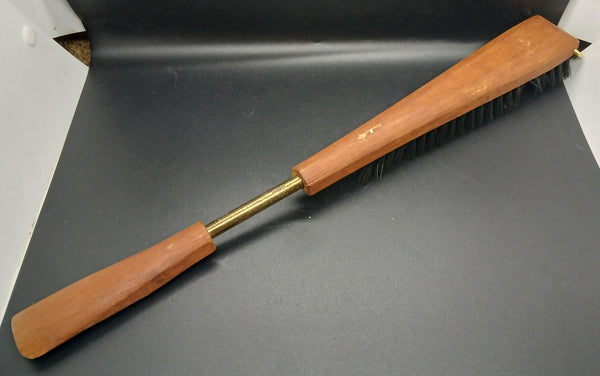 Wooden Vintage Clothing Lint Brush and Shoehorn Combination Grooming Accessory Tool