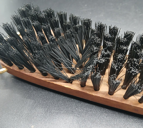 Wooden Vintage Clothing Lint Brush and Shoehorn Combination Grooming Accessory Tool
