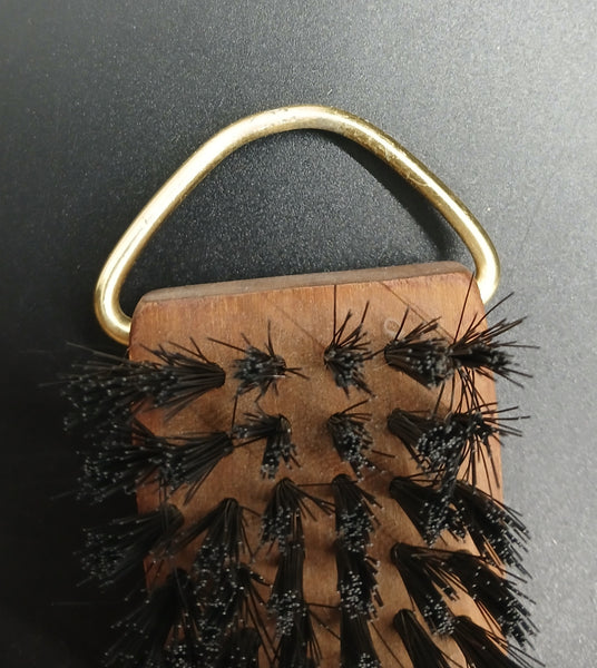 Wooden Vintage Clothing Lint Brush and Shoehorn Combination Grooming Accessory Tool