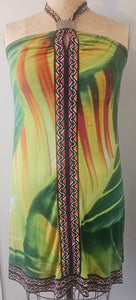 Medium CALVIN KLEIN Multi-color Tropical Halter Dress
